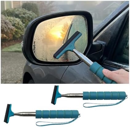 2PCS Car Side Mirror Squeegee, Retractable Vehicle Rear View Mirror Cleaning by Unknown