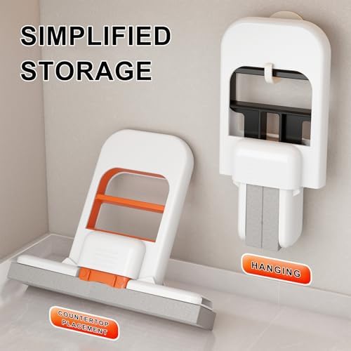 4+6 Self Squeezing Mini Mop, Wet and Dry Use Cleaning System, Foldable Desktop - Image 5
