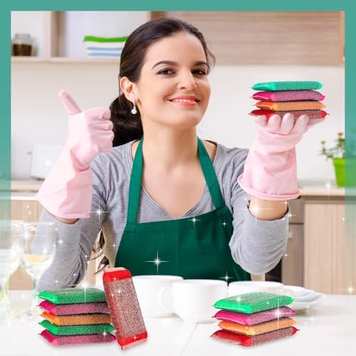 Thyle 24 Pack Kitchen Sponges for Dish, Non Scratch Scrubber, Vibrant Color - Image 6