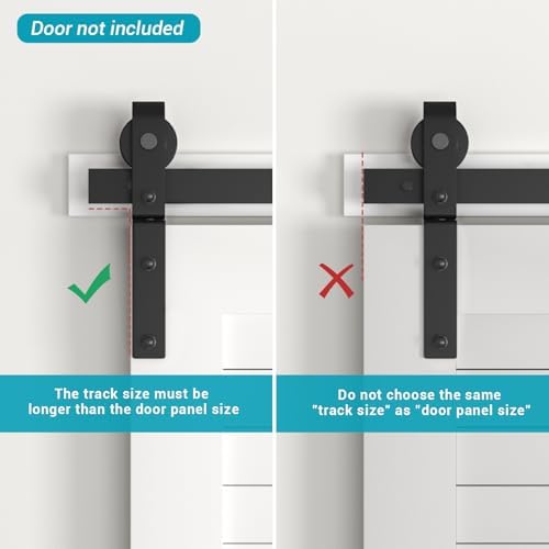 24" Bi-Folding Sliding Barn Door Hardware Track Kit, Smoothly&Quietly, Side - Image 6