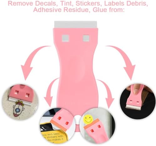 Plastic Razor Scraper with 10pcs Double Edged Plastic Blades Hair Extension Tool - Image 6
