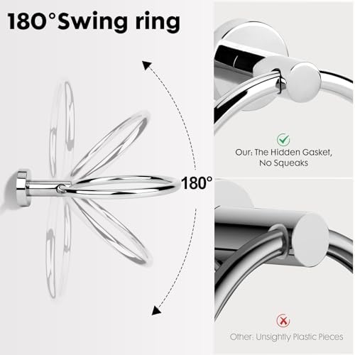 Polished Chrome Bathroom Hardware Accessories Set 5 Piece, Stainless Steel Bath - Image 5