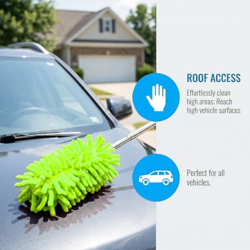 2PCS Car Interior Duster with Extension Pole, 9.45" to 28.35" Microfiber Soft - Image 4