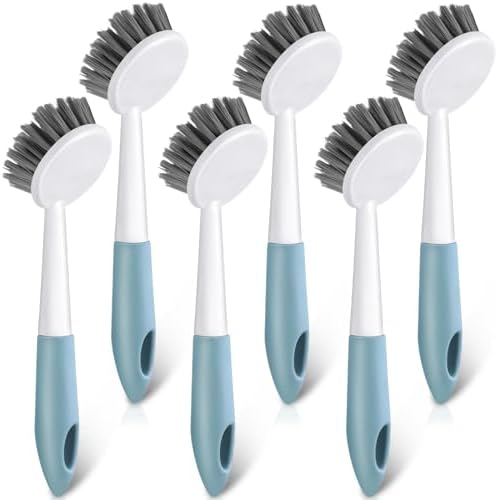 Patelai 6 Pack Long Handle Dish Scrub Brush Stiff Bristles by Patelai