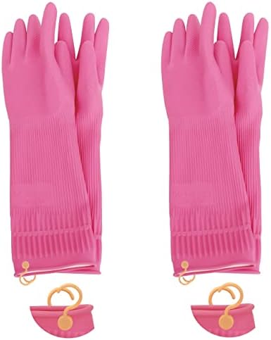 Myungjin 2 Pairs Reusable Waterproof Non-Slip Honeycomb Grip Latex Rubber Gloves by Myungjin