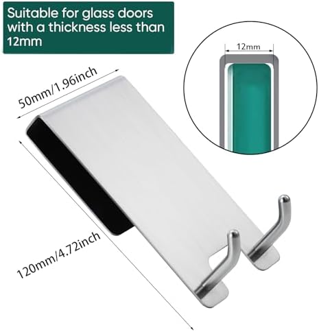 Taozun Shower Door Hooks, Shower Squeegee Hook, Stainless Steel - Image 2