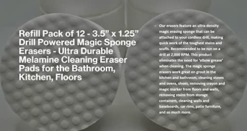 Refill Pack of 12 Drill Powered 3.5” Magic Sponge Erasers - Image 6