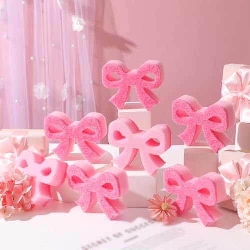 Tioncy 12 Pack Pink Bow Dish Sponges Dual Sided Coquette Kitchen Decor by Tioncy