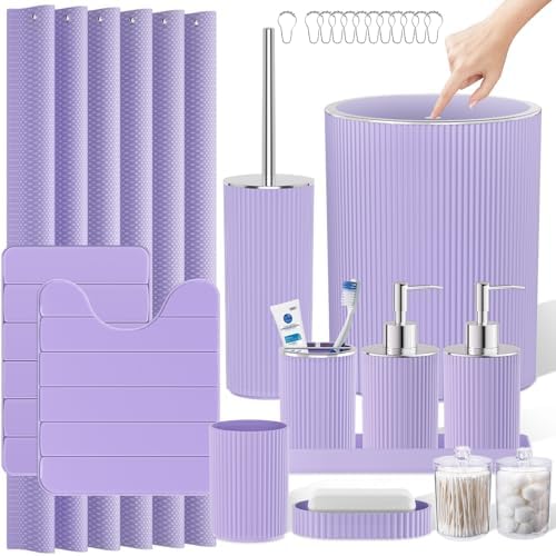 Purple Bathroom Accessories Set by LetUsMakeHomeYourFavoriteDestination