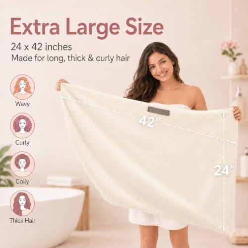 Large Microfiber Hair Wrap Towel - Image 3