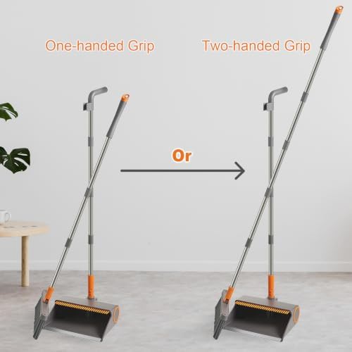 Mitclear Broom and Dustpan Set, Retractable Self-Cleaning Comb Teeth - Image 5