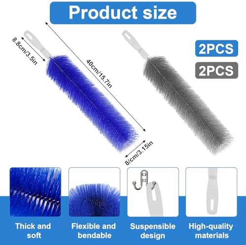 4 Pcs Cobweb Duster, Bendable Fan Cleaner Brushes Set Reusable, Plastic - Image 2
