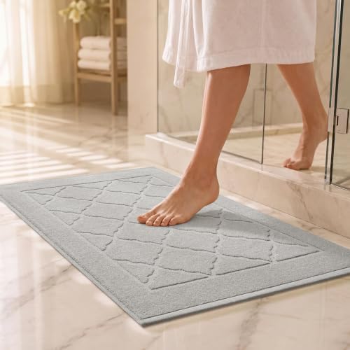 100% Cotton Bath Mat Towel, Soft & Absorbent Floor Towels 20"x32" Grey by Unknown