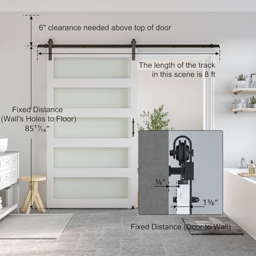 SMARTSTANDARD 48 x 84 in Glass Barn Door - Image 3