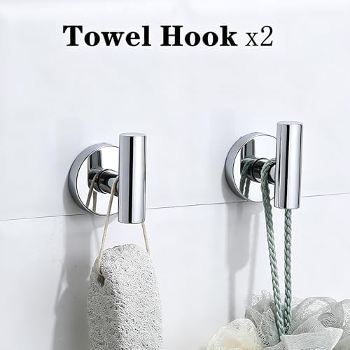 Polished Chrome Bathroom Hardware Accessories Set 5 Piece, Stainless Steel Bath - Image 6