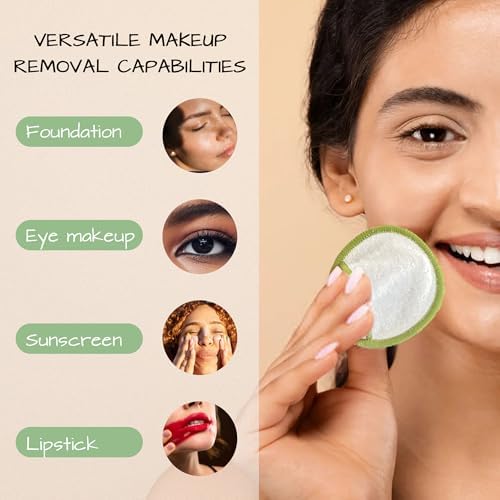 Chloven 16 Pack Reusable Makeup Remover Pads - Image 5
