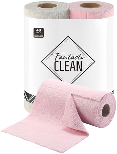Fantasticlean Kitchen Towels Roll, 40 Sheets by Fantasticlean