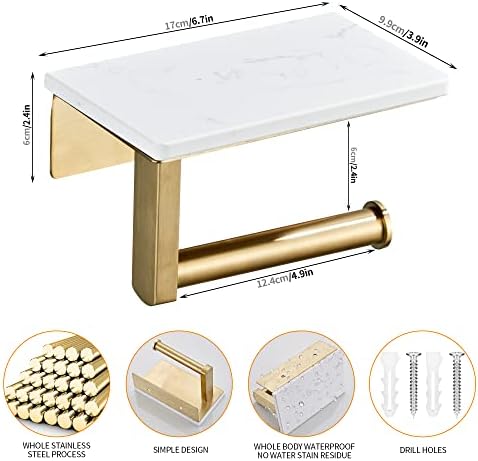 Brushed Gold Toilet Paper Holder - Image 4