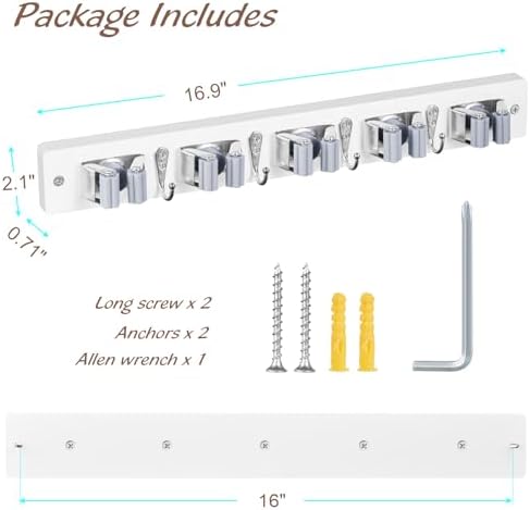 OUTNILI Mop and Broom Holder Wall Mount - Image 6