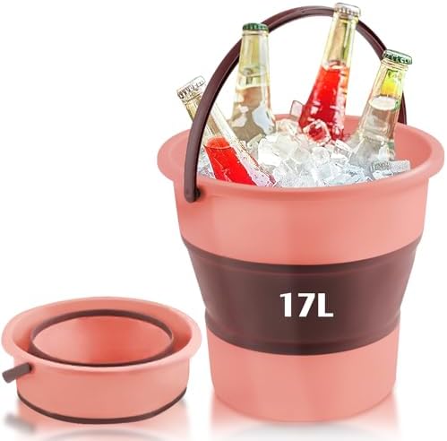 Collapsible Bucket 4.5 Gallon/17L Large Capacity Foldable Cleaning Buckets by INVODA