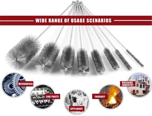 16 in Extra Long Pipe Cleaning Brush Set Stainless Steel Bristles - Image 5