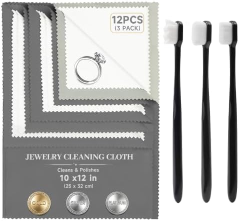 6 PCS Large Silver Polishing Cloth Kit, 3 Pack 10" x 12" Jewelry Cleaner Cloths by Bonison