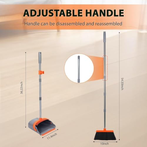 YZO Broom with Dustpan Combo Set, 56.1-Inch Long Handle Standing Design - Image 2