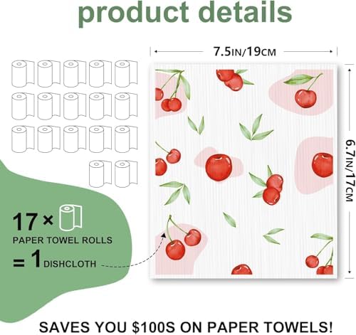 Swedish Dishcloths for Kitchen, Reusable Paper Towels, 4 Pack - Image 2