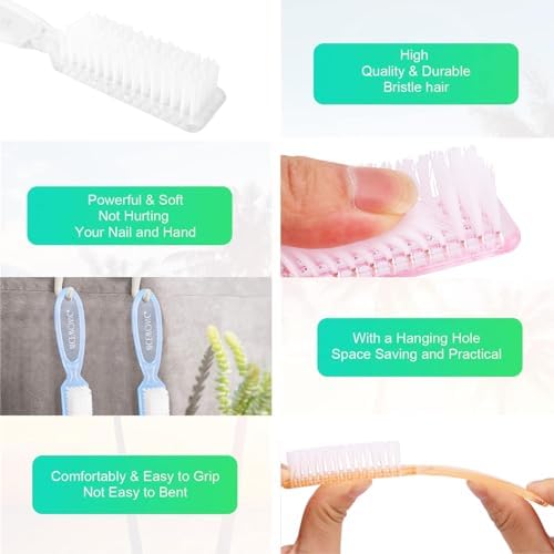 NICEMOVIC 10 Pcs Nail Brush for Cleaning Fingernails, Handle Grip Nail Scrubber - Image 5