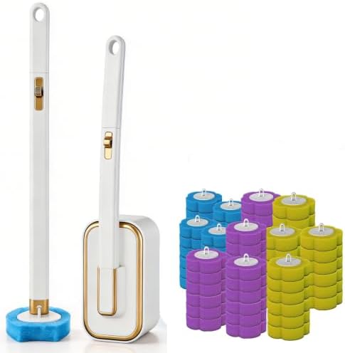 Disposable Toilet Brush with 54 Refills Holder Wall Mount Scrub Kit by Unknown