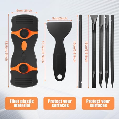 Tallew 12 Pcs Floor Scraper Tool Set 52" Long Handle Metal Razor - Image 3