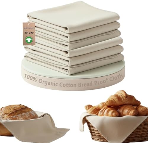 WHITEWRAP Flour Sack Towels for Bread Dough Proofing – Unbleached, Thick by WHITEWRAP