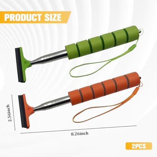 2PCS Car Side Mirror Squeegee, Retractable Vehicle Rear View Mirror Cleaning - Image 2
