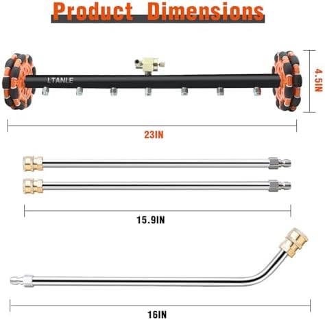 2-in-1 Can Move Horizontally Pressure Washer Undercarriage Cleaner Water - Image 6