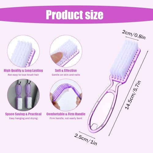 100 Pcs Nail Scrub Brushes Bulk Set, 5 Assorted Colors Handle Grip Nail Brushes - Image 2