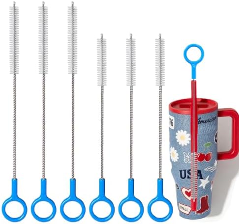 Heavy-Duty 12inch Long Straw Cleaner Brush Set 6 Pack Reusable by CIDYAUST