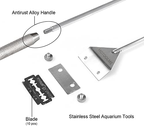 HOTOOLME Aquarium Scraper, 25.6" Stainless Steel Scraper Cleaning Razor - Image 4