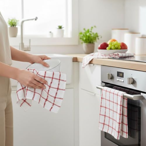 GOLD TEXTILES Kitchen Towels 6 Pack Premium 100% Cotton Dish Towels - Image 4