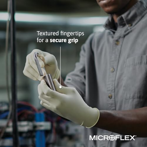 Ansell Microflex Diamond Grip MF-300 Disposable Latex Gloves - Image 4