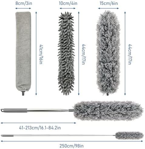Microfiber Feather Duster 6-in-1 Kit | Extendable Duster - Image 2
