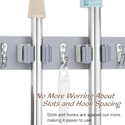 OUTNILI Gray Mop Broom Holder Wall Mount - Image 4