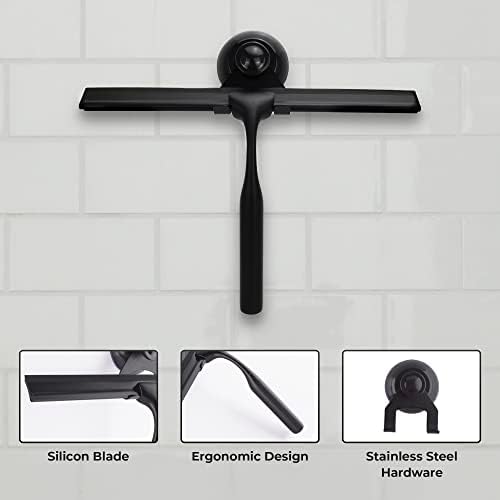 Matte Black Shower Squeegee for Glass Doors - Image 2