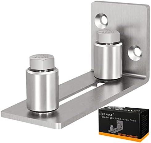 JUGREAT Barn Door Mounted Stainless Steel Sliding Door Guide-1 Pack by JUGREAT