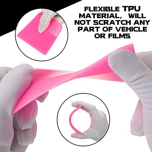 4 Pcs PPF Squeegee Soft Silicone Rubber Scraper, Anti Scratch TPU Coating - Image 3
