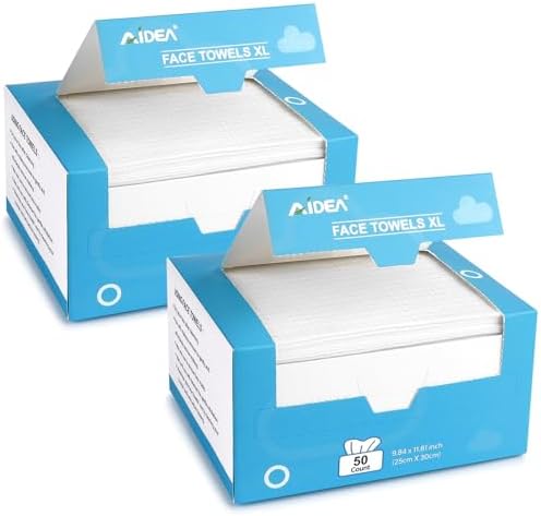 AIDEA XL Face Towels-100ct, Disposable Towelettes Face Cloths, 9.84"×11.81" by AIDEAHOME