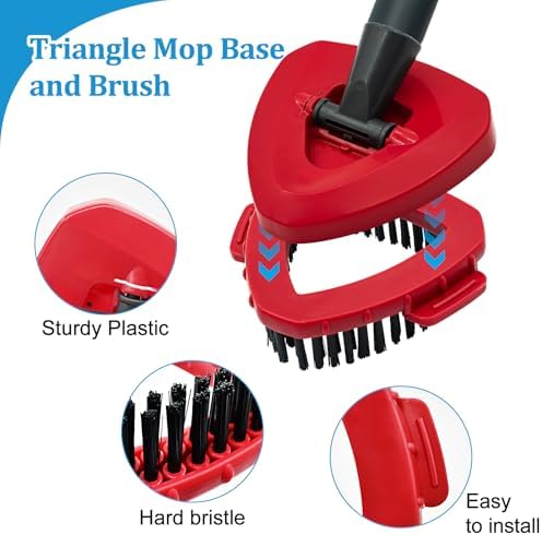 Spin Mop Handle, Mop Heads Replacements, Scrubber Brush and Mop Base Compatible - Image 6
