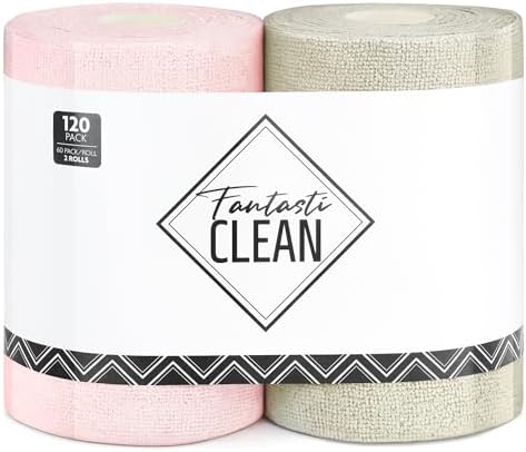 Fantasticlean Microfiber Cleaning Cloth Roll 120 Pack by Fantasticlean