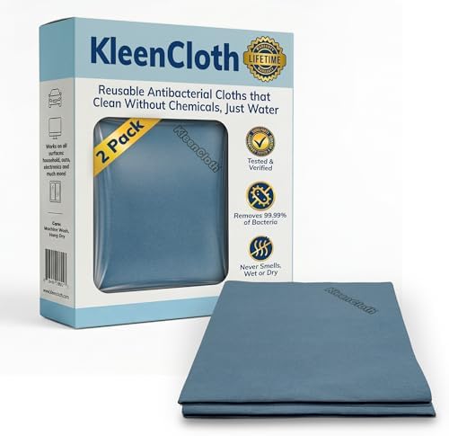 Antibacterial Reusable Cleaning Cloths, 2 Pack by KleenCloth