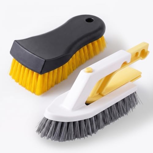 Heavy-Duty Scrub Brush & 2-in-1 Grout Cleaner Brush-2pcs by kezcborago
