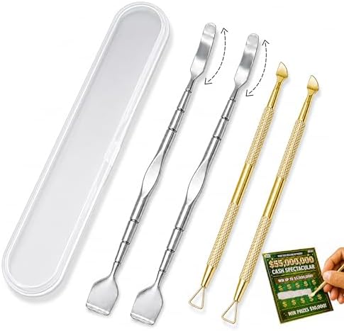 Dual-Ended Scratcher Tools for Scratch Off Lottery Tickets, Precise Scraper by TOMULE